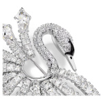 Vienna brooch Mixed cuts, Swan, White, Rhodium plated